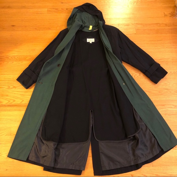 Vintage Hooded Belted Long Coat Jacket - Picture 5 of 6